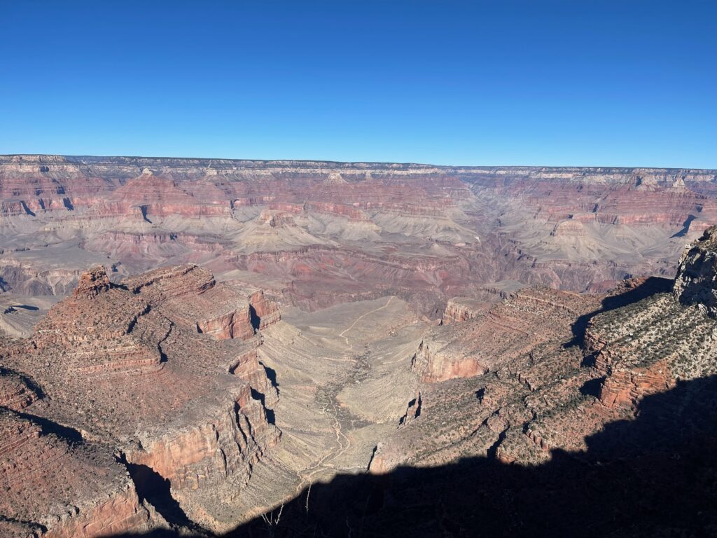 [Photo: Grand Canyon winter view - those layered rock formations]