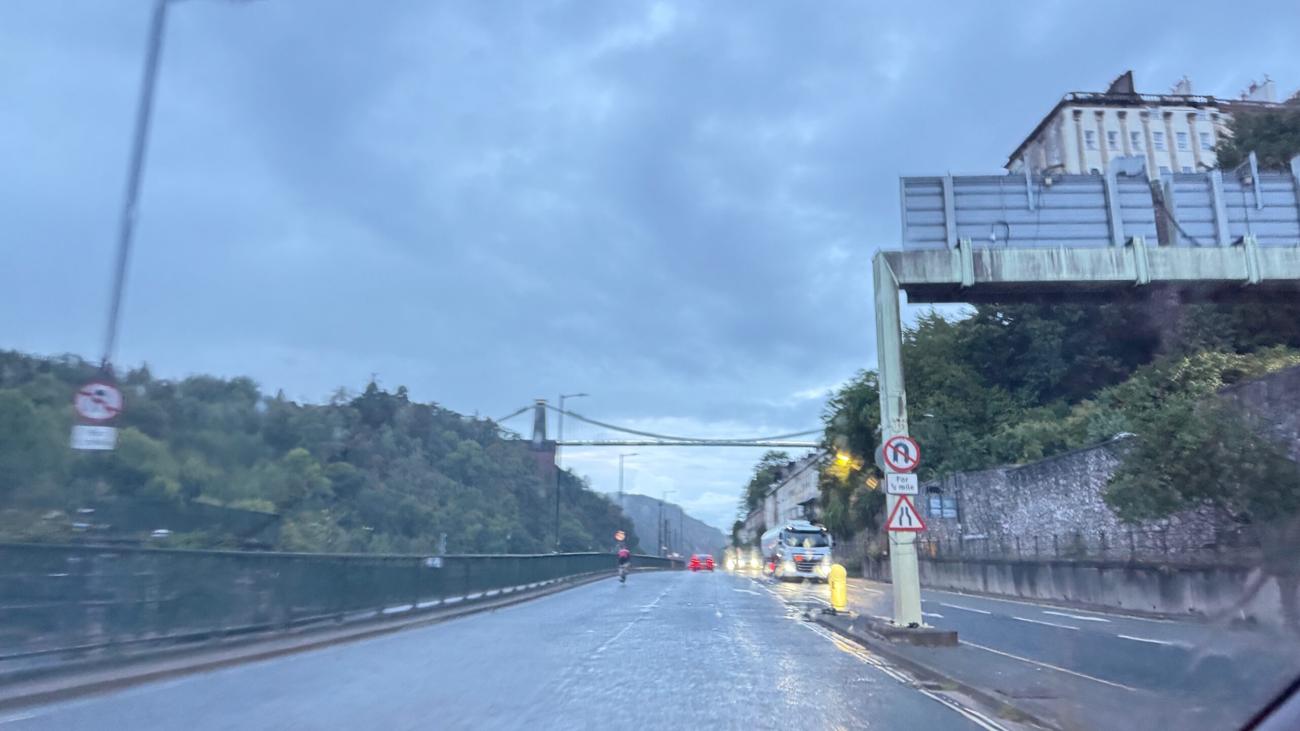Clifton Suspension Bridge in rain
